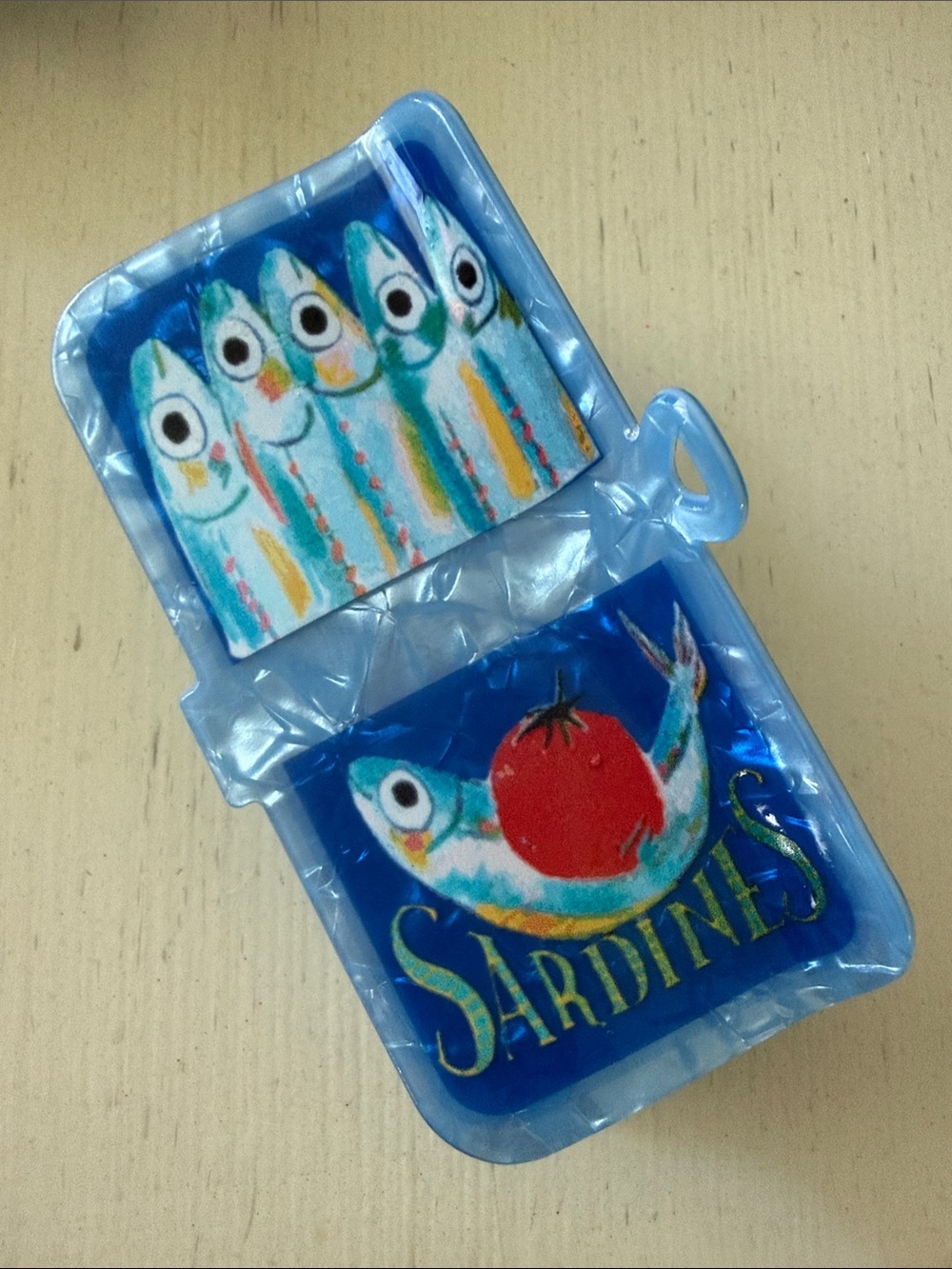 Blue Sardines Tin Hair Claw Clip
